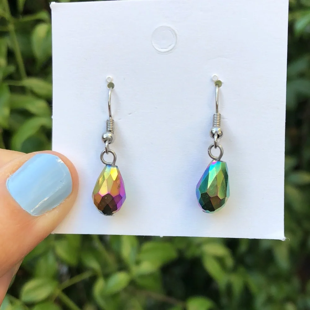 Peacock Crystal Drop Earrings
